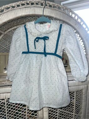 Vintage cottage core floral Peter Pan collar toddler dress